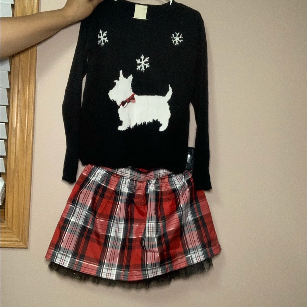 Girls Sweater and skirt perfect for the holidays